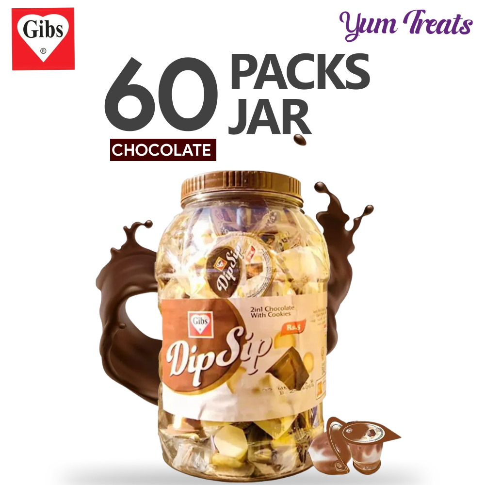 Gibs | Dip Sip Chocolate & Cookie Cups - 60 PCS Jar
