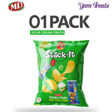 MD Stack-It Potato Chips – Sour Cream & Onion Flavor | Creamy, Tangy Snack