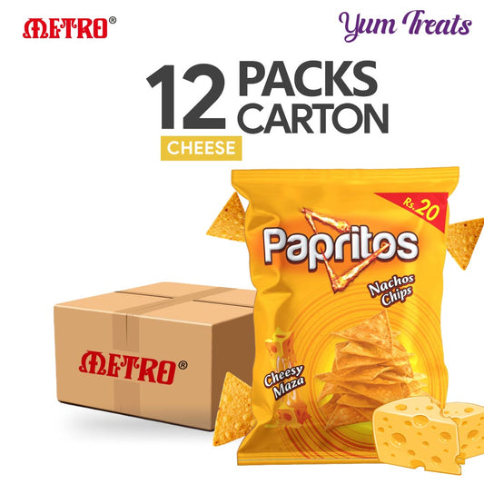 Metro Papritos Nachos Chips – Cheesy Maza Flavor (12-Packs)