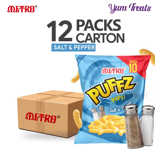 Metro Puffz Pops – Salt & Pepper Flavor | Crispy, Flavorful Snack Bites