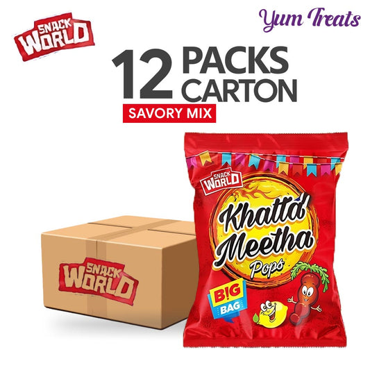 Snack World Khatta Meetha - Sweet & Tangy Flavor (18g, 12-Packs)
