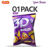 Winner 3D’s Bugles – Pizza Flavor | Crunchy Cone-Shaped Chips with Savory Pizza Taste