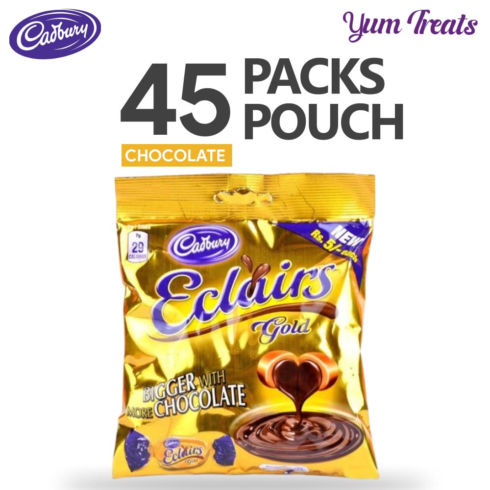 Cadbury | Eclairs Gold Candy – Chocolate Flavored (45-Packs)