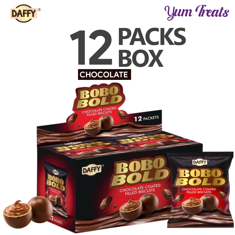 Daffy | Bobo Bold – Chocolate Coated Filled Biscuits – 12 Packs