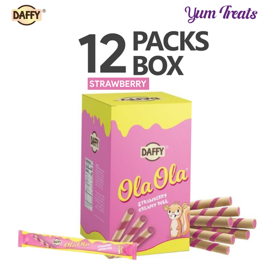 Daffy | Ola Ola – Strawberry Wafer Creamy Rolls – 12 Packs