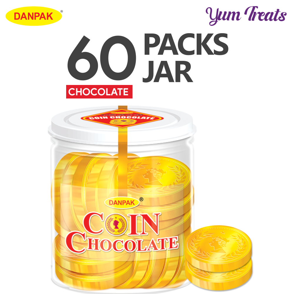 Danpak | Coin Chocolate – 60 PCS Jar
