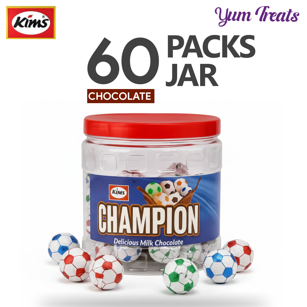 Kims | Champion Chocolate Football – 60 PCS Jar
