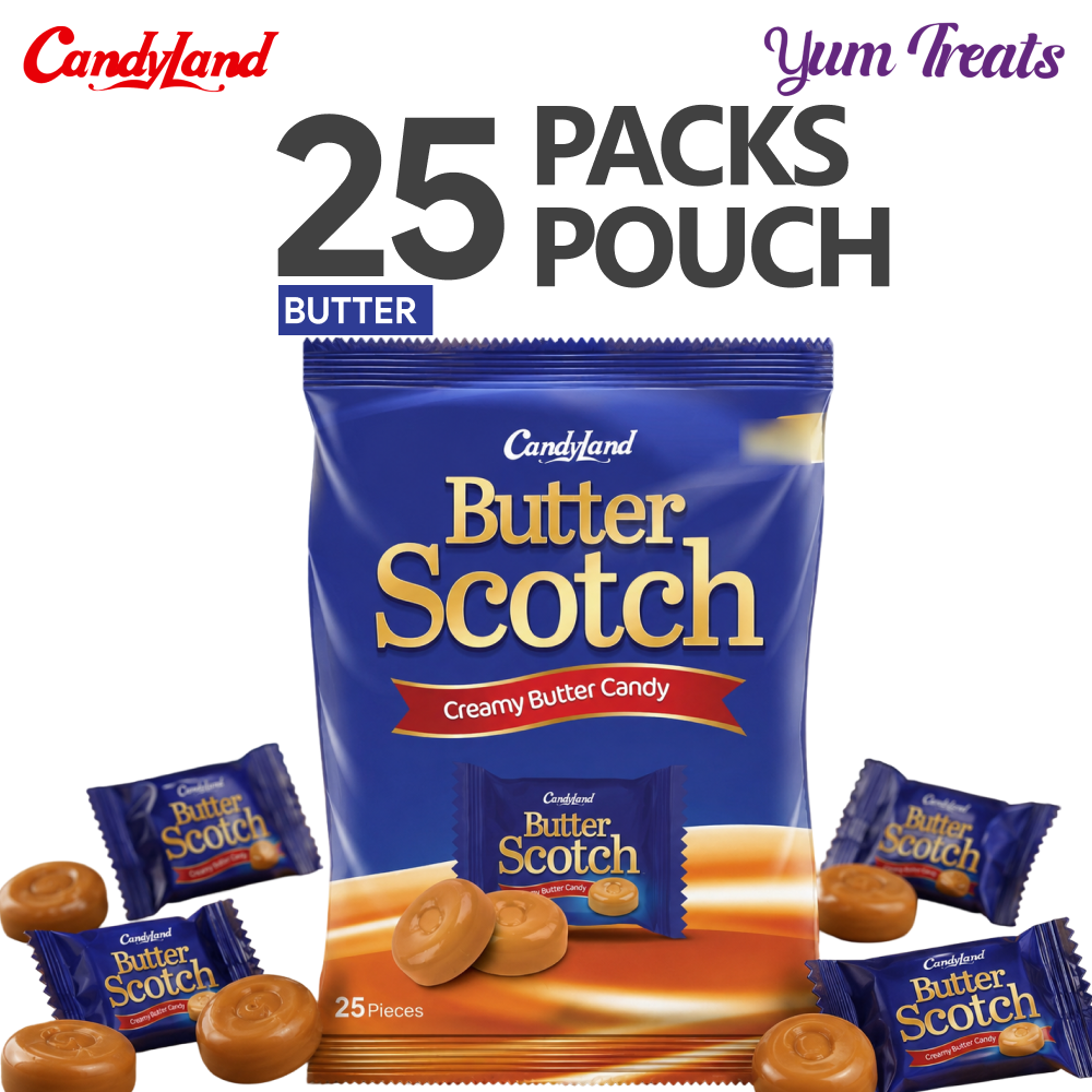 Candyland Butter Scotch Candy – Creamy Butter Flavour (25 Pieces Pouch)