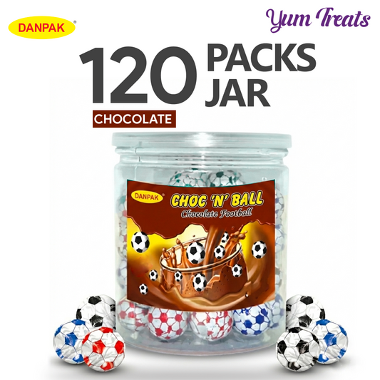 Danpak | Choc N Ball Chocolate Football - 120 PCS Jar