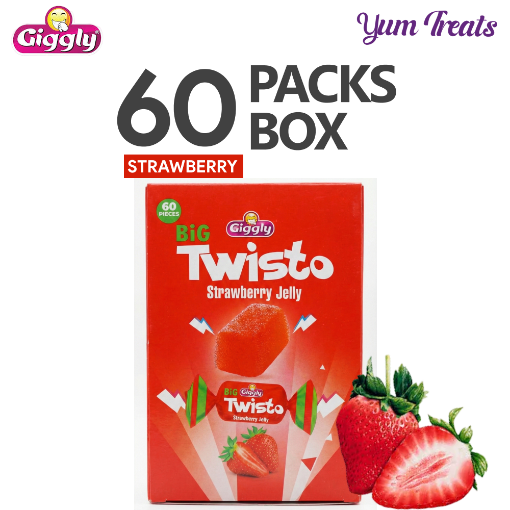Giggly | Big Twisto Strawberry Jelly – 60 Packs