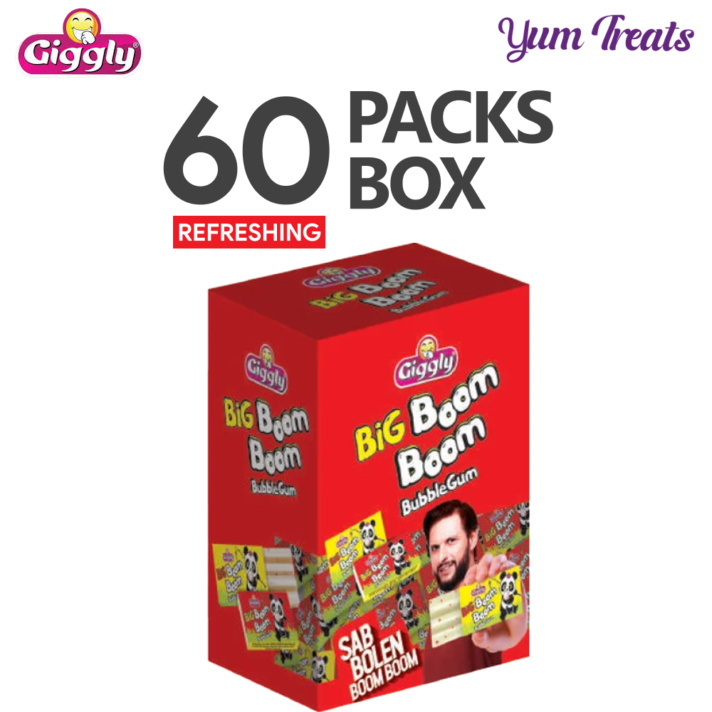 Giggly Boom Boom Chewing Gum – 60 Packs
