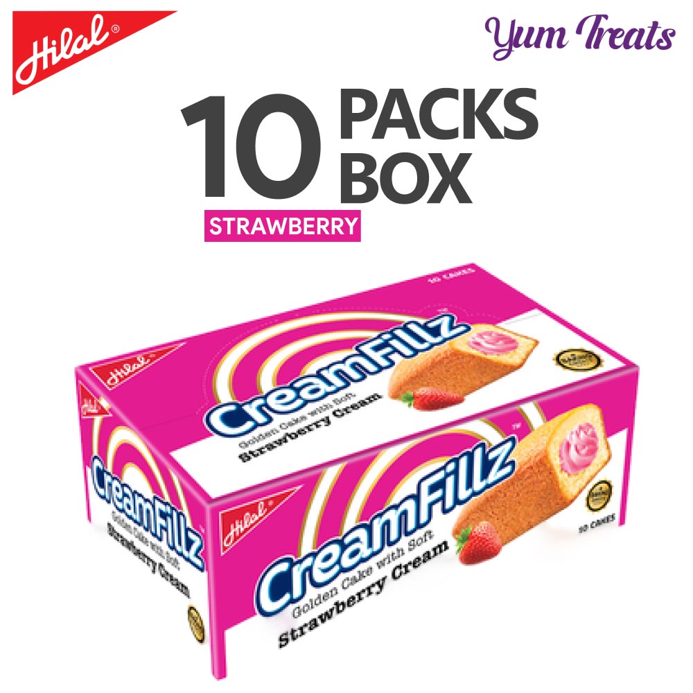 Hilal CreamFillz Strawberry Cream Cake (10-Packs)
