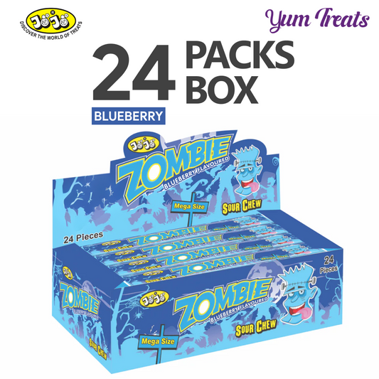 Jojo Zombie Sour Chew – Blueberry Flavour Candy (24 Packs)