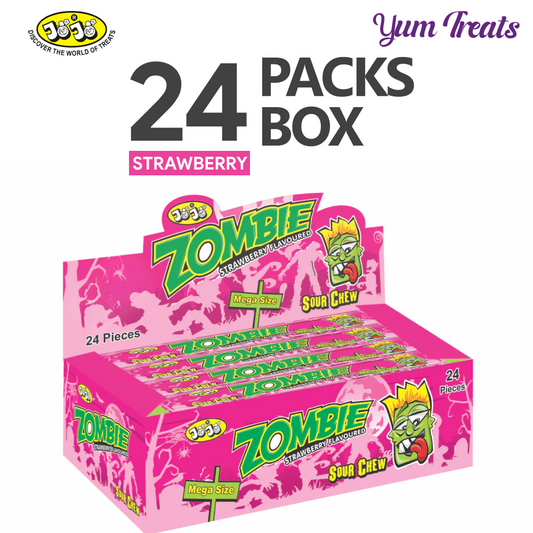 Jojo Zombie Sour Chew – Strawberry Flavour Candy (24 Packs)