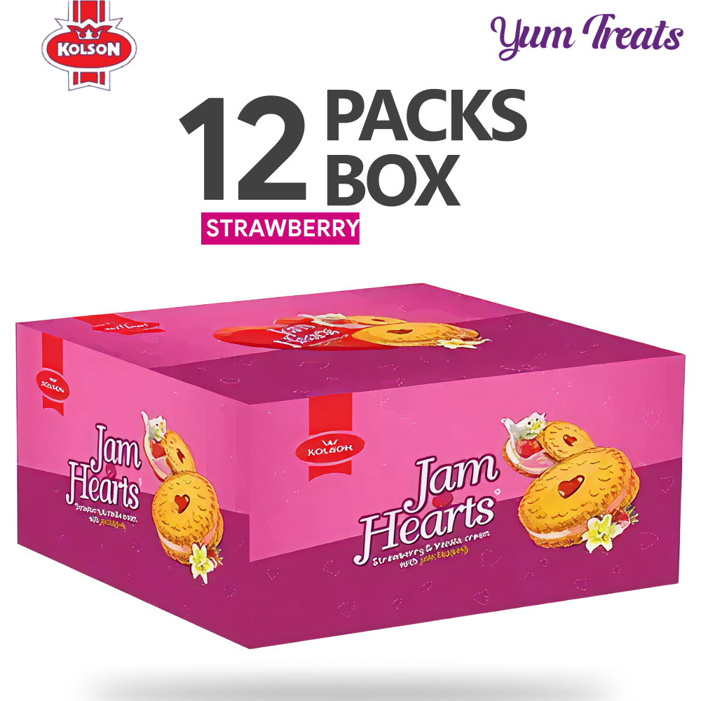 Kolson | Jam Hearts – Strawberry & Vanilla Cream Biscuits