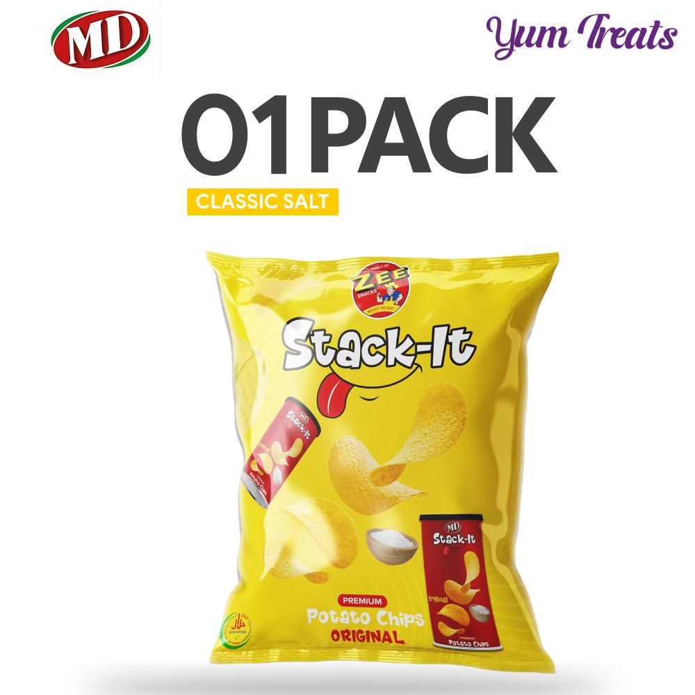 MD Stack-It Original Potato Chips – Original Salted Flavor | Crispy, Lightly Salted Snack