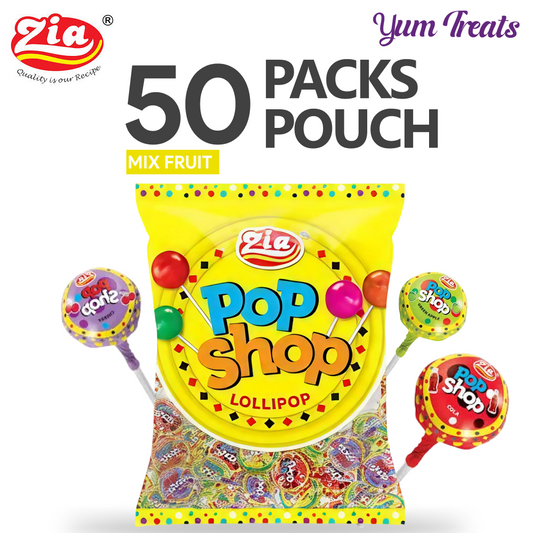 Zia | Pop Shop Lollipops – Mix Fruit Flavor – 50 Packs