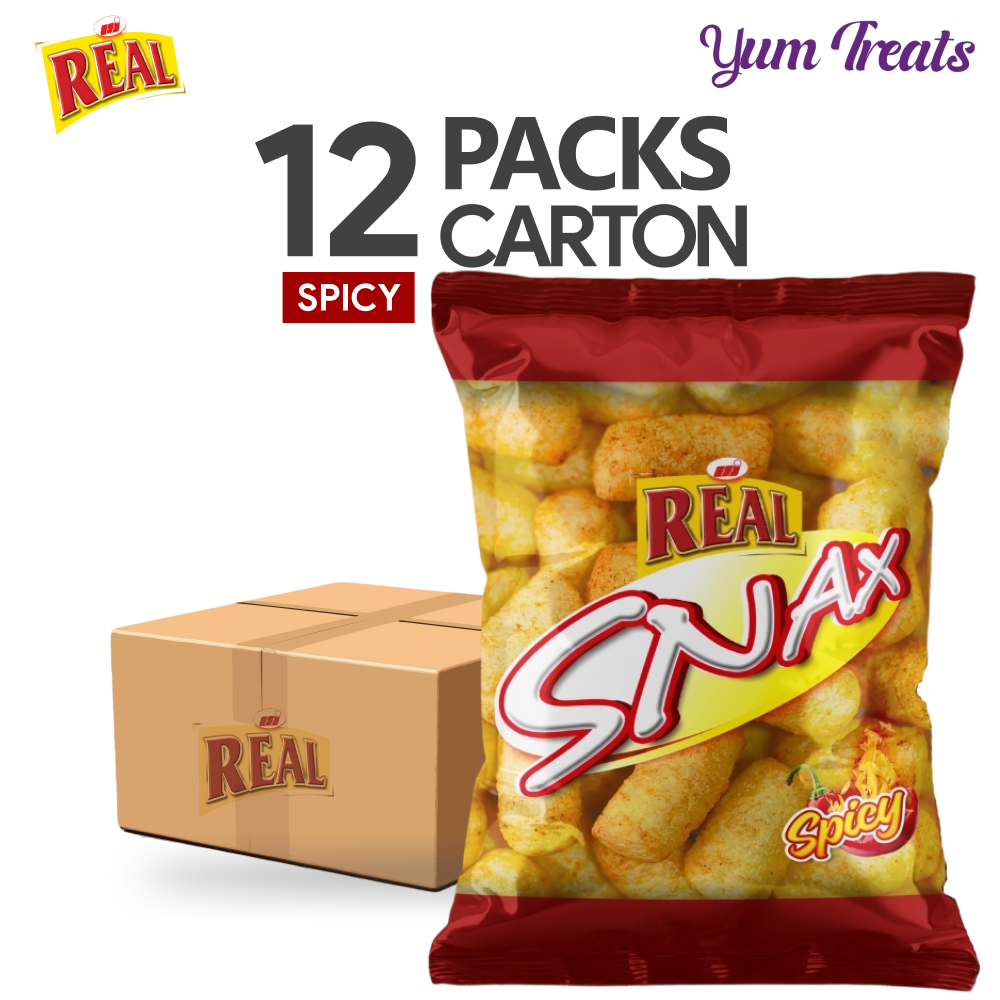 Real Snax – Spicy Flavor Corn Puffs – Pack of 12