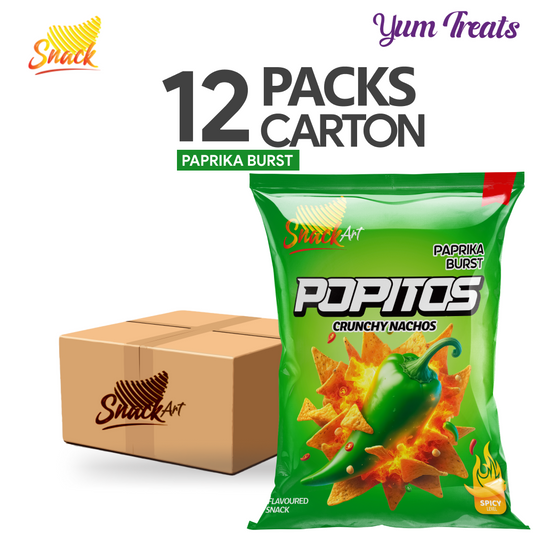 SnackArt | Popitos Paprika Burst Nachos – Pack of 12