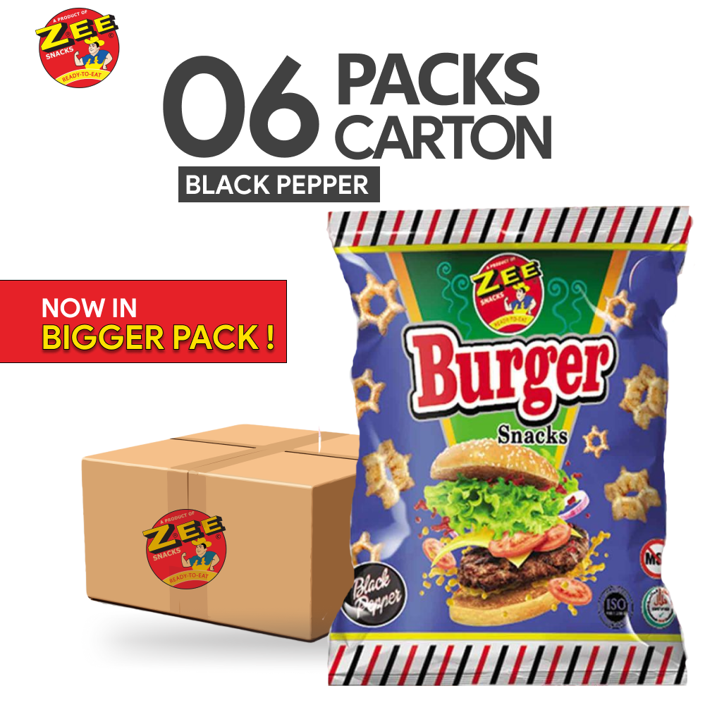 Zee Snacks Burger Snacks – Black Pepper Flavor (12-Packs)