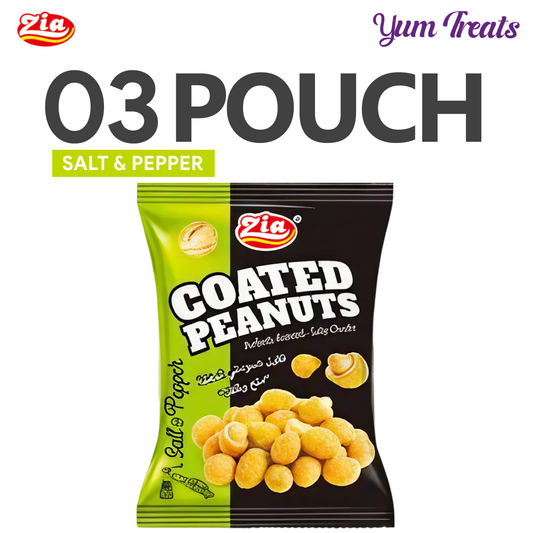 Zia Foods | Coated Peanuts – Salt & Pepper Flavor (Pack of 3)